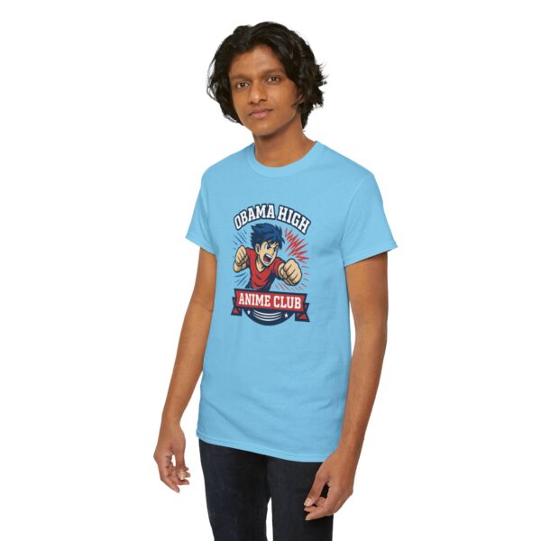 Obama High Anime Club Unisex Heavy Cotton Tee (Boy Hero Version) - Image 35