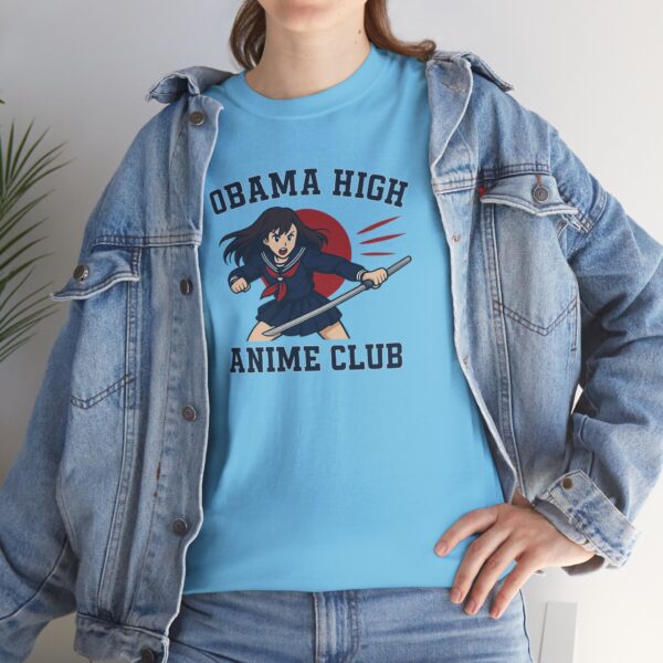 Obama High Anime Club - Hero Girl - Unisex Heavy Cotton Tee - Image 17
