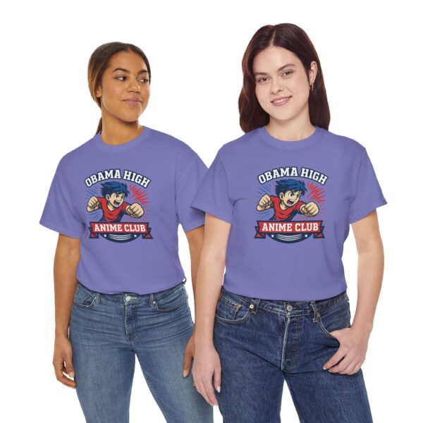 Obama High Anime Club Unisex Heavy Cotton Tee (Boy Hero Version) - Image 49