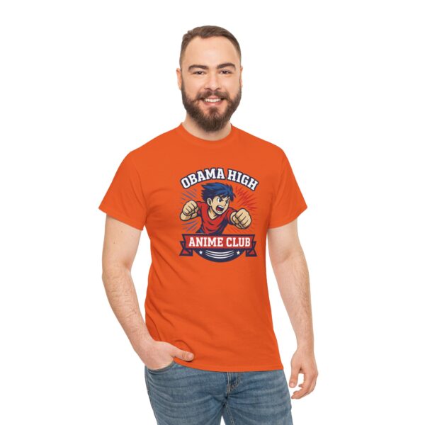 Obama High Anime Club Unisex Heavy Cotton Tee (Boy Hero Version) - Image 23