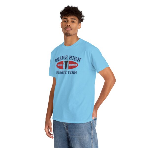 Obama High Debate Team (oval) - Unisex Heavy Cotton Tee - Image 12