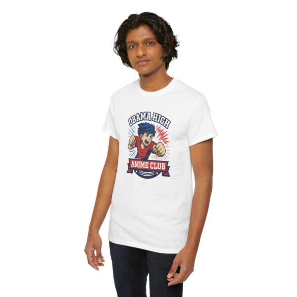 Obama High Anime Club Unisex Heavy Cotton Tee (Boy Hero Version) - Image 16