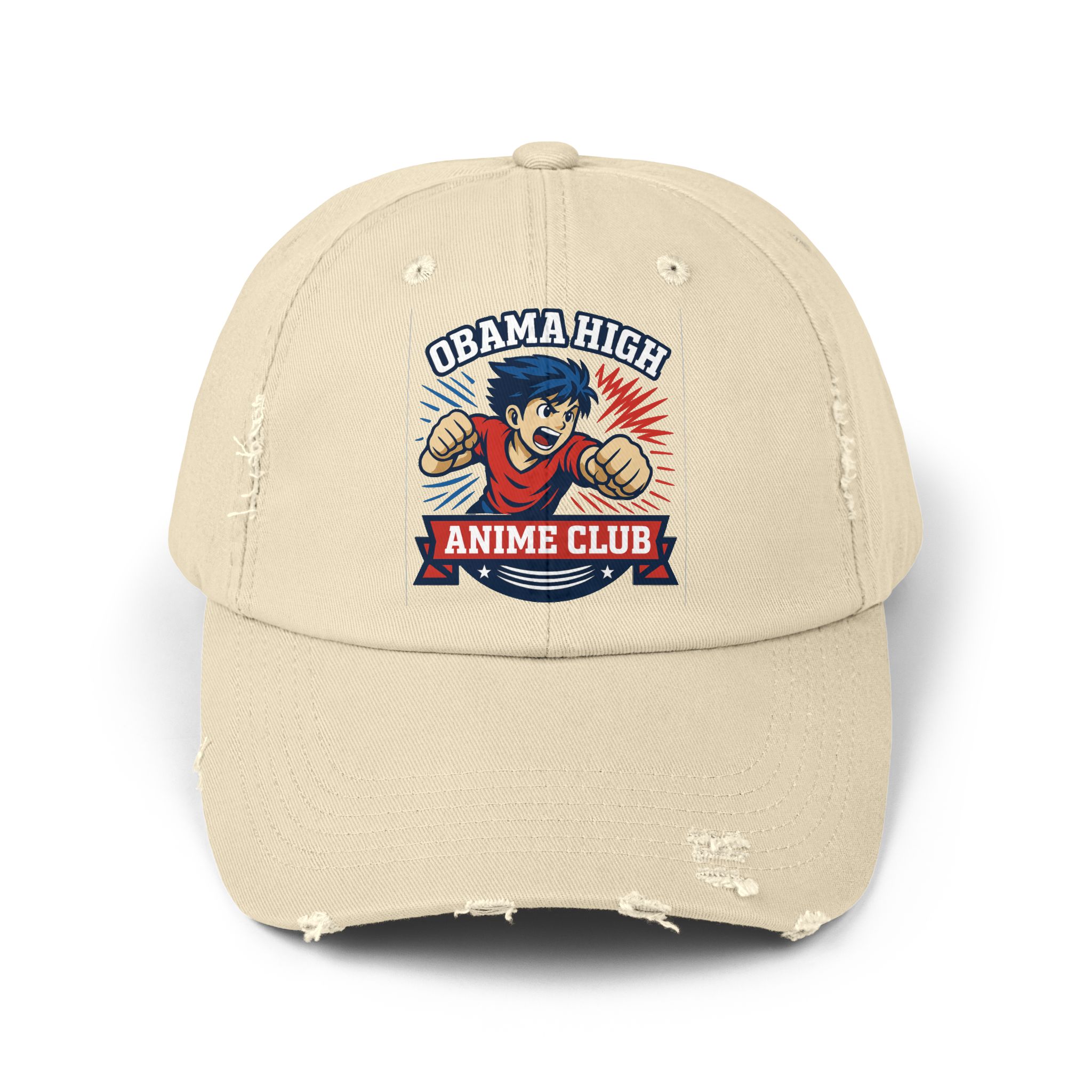 Obama High Anime Club Unisex Distressed Cap