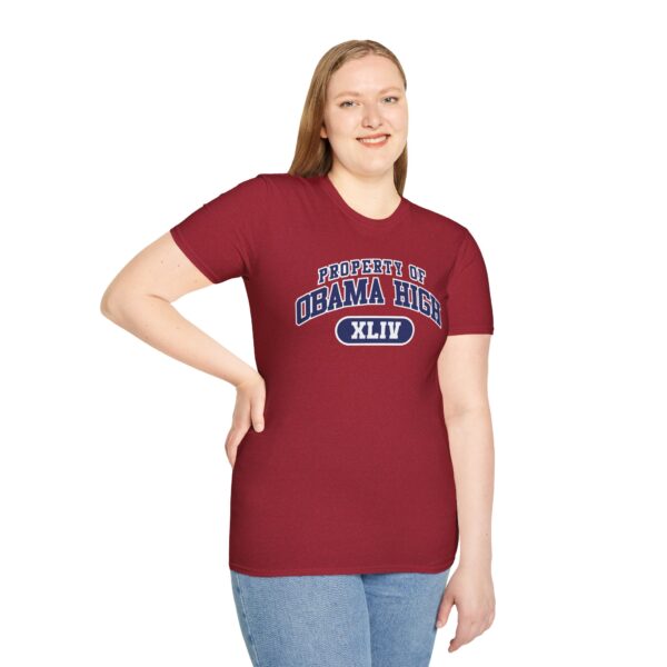 "Property of Obama High" Unisex Softstyle T-Shirt - Casual School Spirit Wear - Image 63