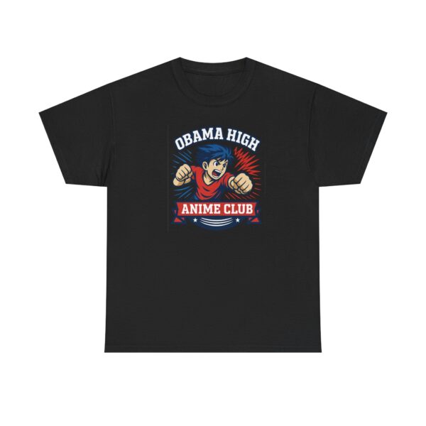 Obama High Anime Club Unisex Heavy Cotton Tee (Boy Hero Version) - Image 59