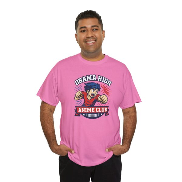 Obama High Anime Club Unisex Heavy Cotton Tee (Boy Hero Version) - Image 54