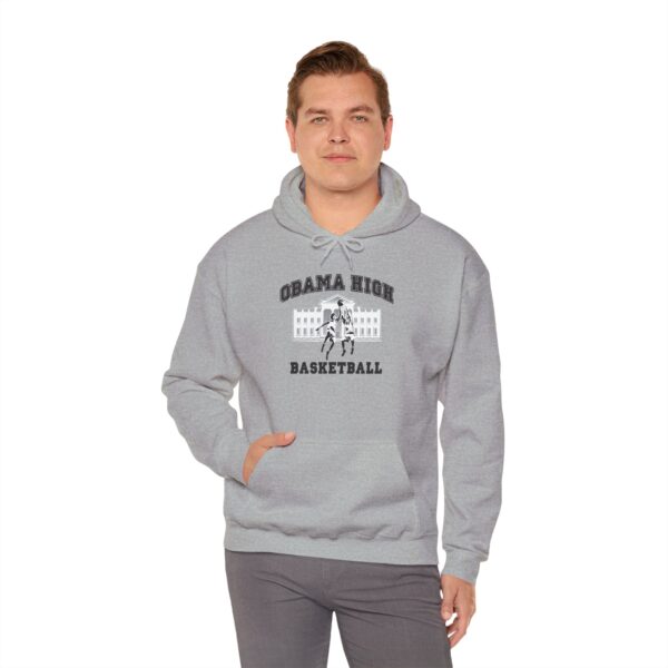 Obama High Basketball Hoodie - Unisex Heavy Blend Sweatshirt - Image 5