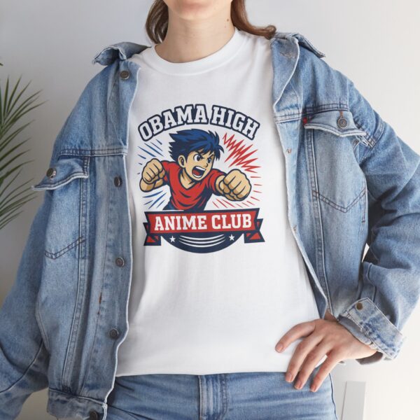 Obama High Anime Club Unisex Heavy Cotton Tee (Boy Hero Version) - Image 18
