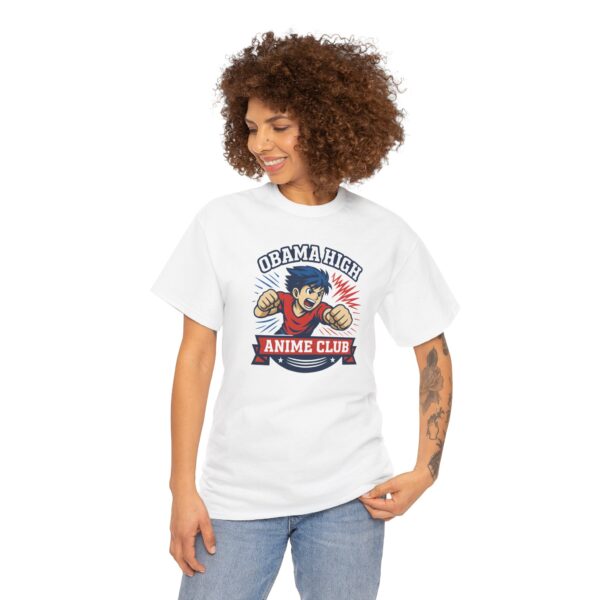 Obama High Anime Club Unisex Heavy Cotton Tee (Boy Hero Version) - Image 14