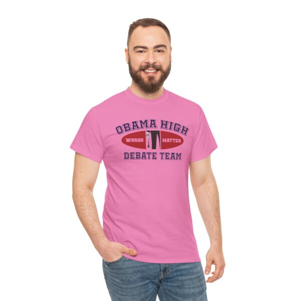 Obama High Debate Team (oval) - Unisex Heavy Cotton Tee - Image 4