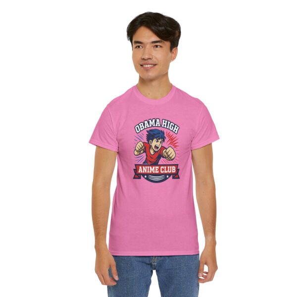 Obama High Anime Club Unisex Heavy Cotton Tee (Boy Hero Version) - Image 55