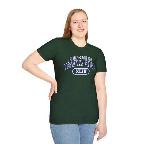 "Property of Obama High" Unisex Softstyle T-Shirt - Casual School Spirit Wear - Image 37