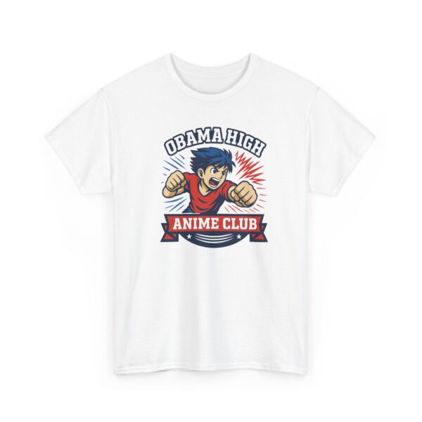 Obama High Anime Club Unisex Heavy Cotton Tee (Boy Hero Version) - Image 11