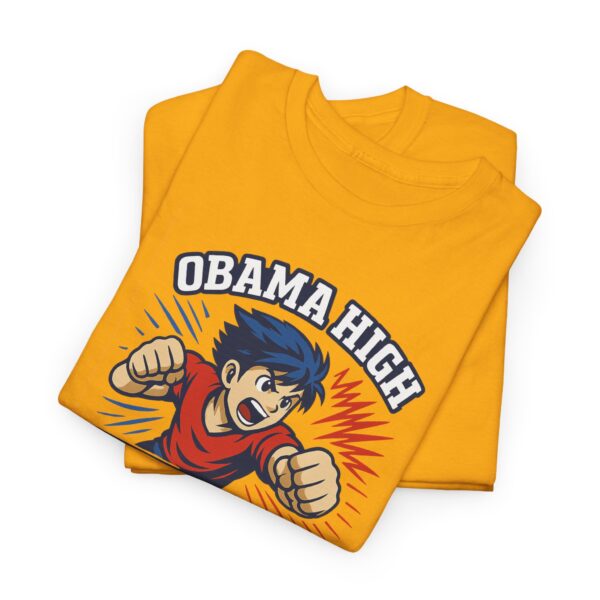 Obama High Anime Club Unisex Heavy Cotton Tee (Boy Hero Version) - Image 2