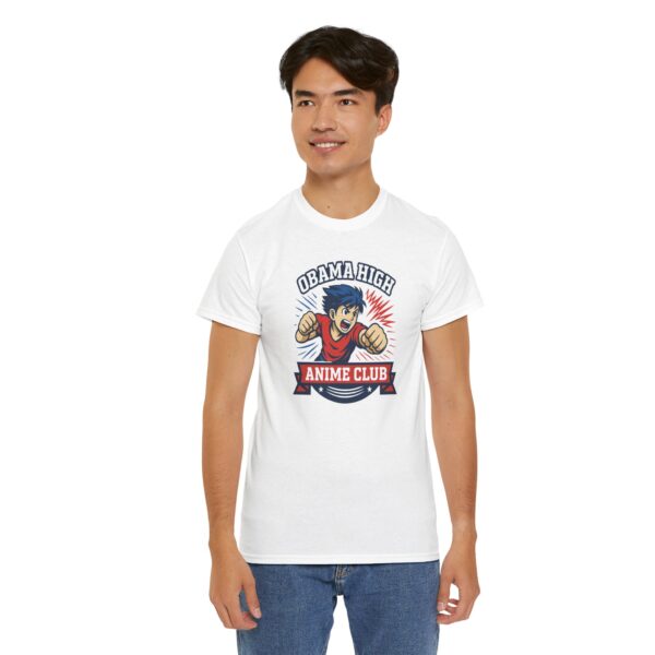 Obama High Anime Club Unisex Heavy Cotton Tee (Boy Hero Version) - Image 17