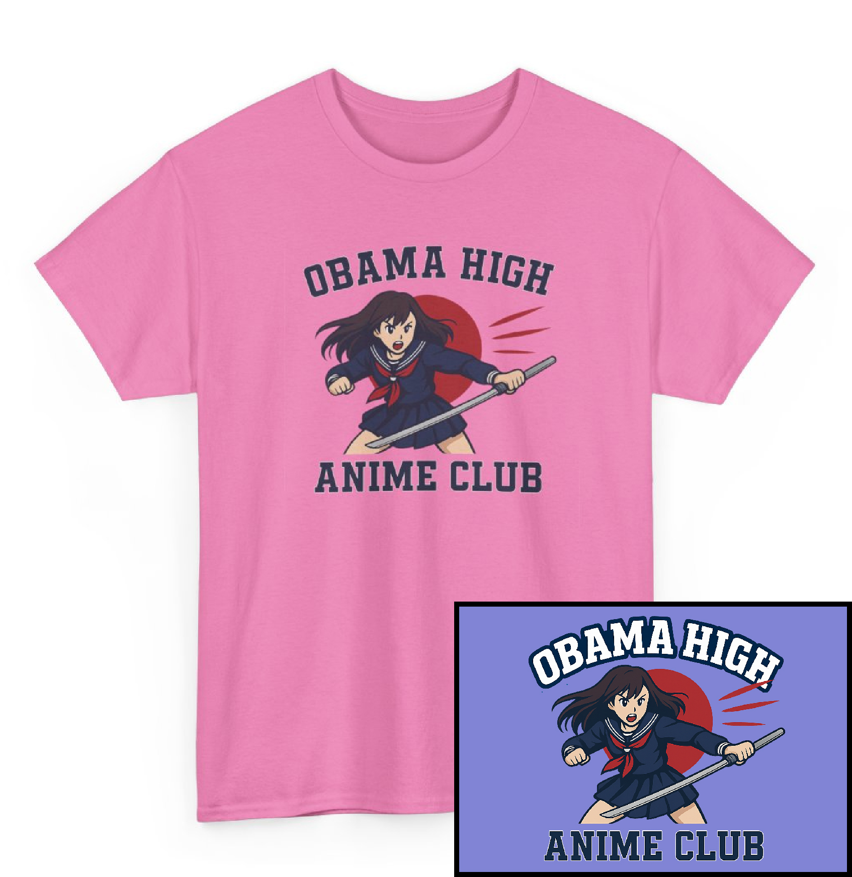 Obama High Anime Club – Hero Girl – Unisex Heavy Cotton Tee