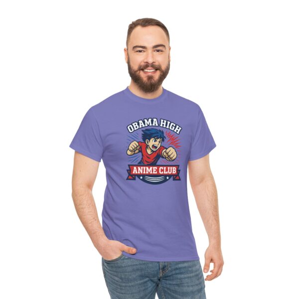 Obama High Anime Club Unisex Heavy Cotton Tee (Boy Hero Version) - Image 44
