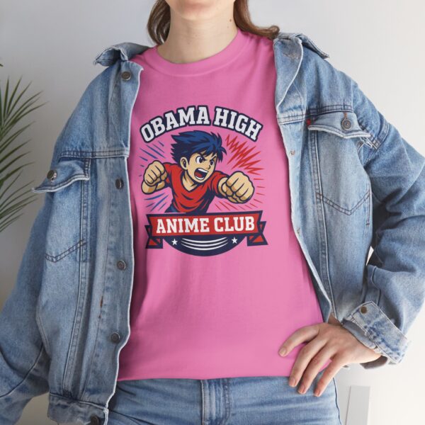 Obama High Anime Club Unisex Heavy Cotton Tee (Boy Hero Version) - Image 56
