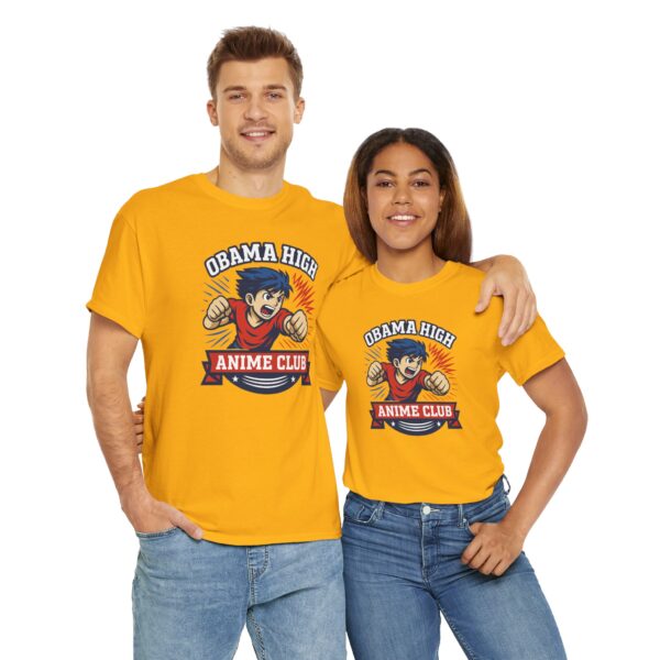 Obama High Anime Club Unisex Heavy Cotton Tee (Boy Hero Version) - Image 10