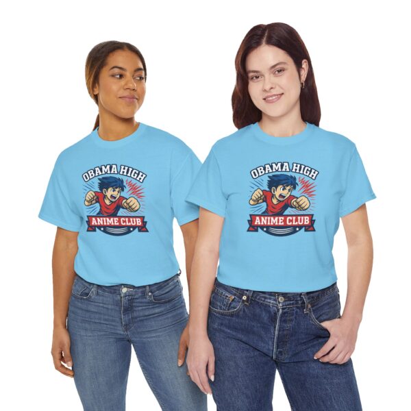 Obama High Anime Club Unisex Heavy Cotton Tee (Boy Hero Version) - Image 39