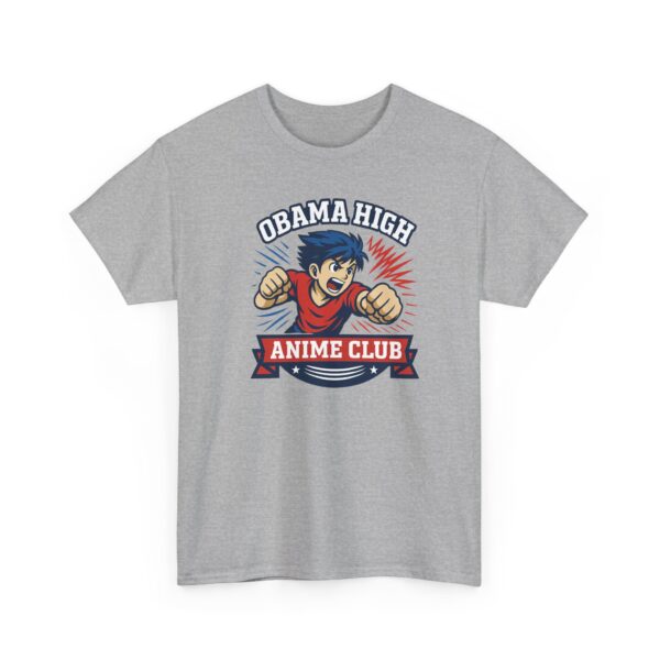Obama High Anime Club Unisex Heavy Cotton Tee (Boy Hero Version) - Image 65