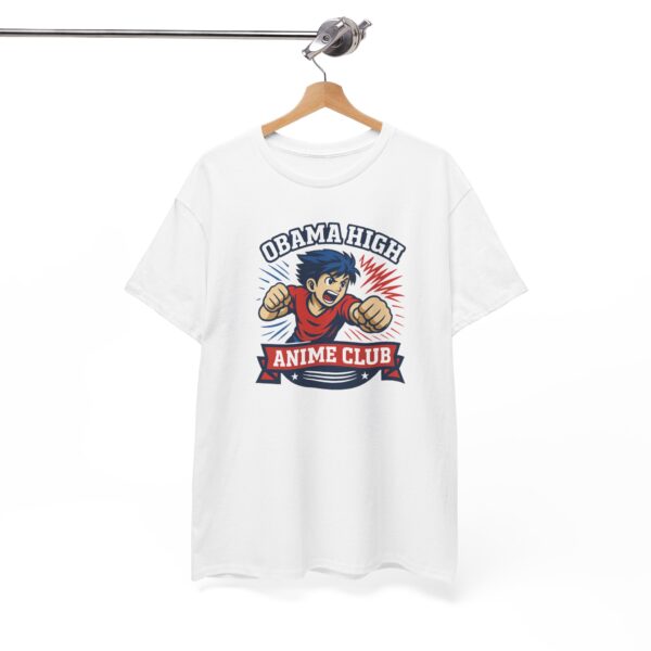 Obama High Anime Club Unisex Heavy Cotton Tee (Boy Hero Version) - Image 13