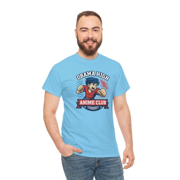 Obama High Anime Club Unisex Heavy Cotton Tee (Boy Hero Version) - Image 34