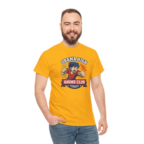 Obama High Anime Club Unisex Heavy Cotton Tee (Boy Hero Version) - Image 5