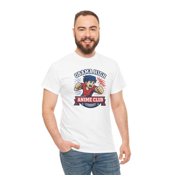 Obama High Anime Club Unisex Heavy Cotton Tee (Boy Hero Version) - Image 15