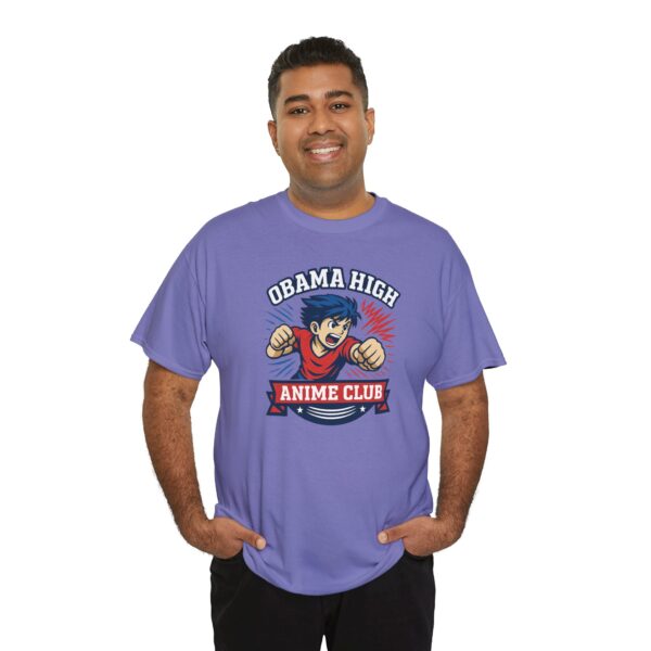 Obama High Anime Club Unisex Heavy Cotton Tee (Boy Hero Version) - Image 45
