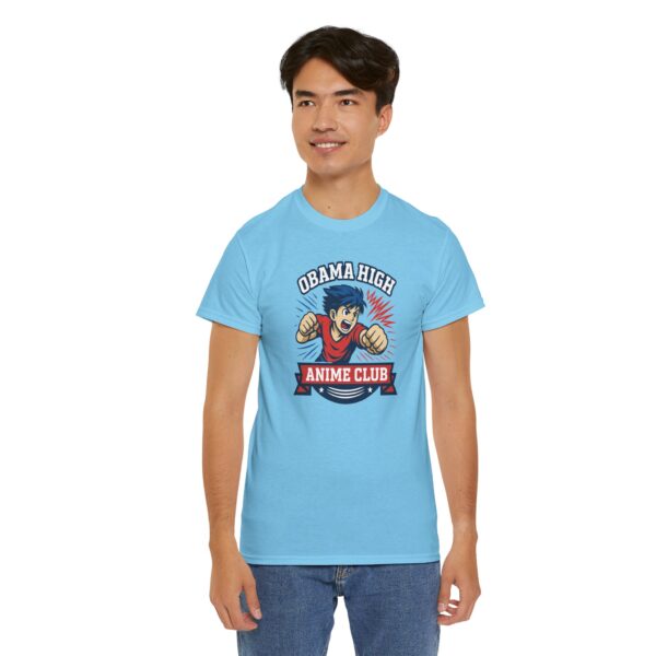 Obama High Anime Club Unisex Heavy Cotton Tee (Boy Hero Version) - Image 36