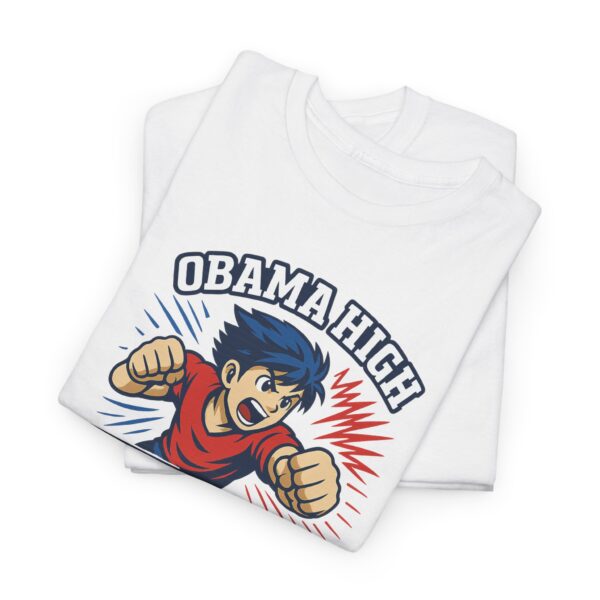 Obama High Anime Club Unisex Heavy Cotton Tee (Boy Hero Version) - Image 12