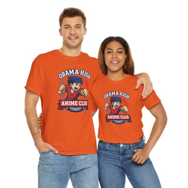 Obama High Anime Club Unisex Heavy Cotton Tee (Boy Hero Version) - Image 26