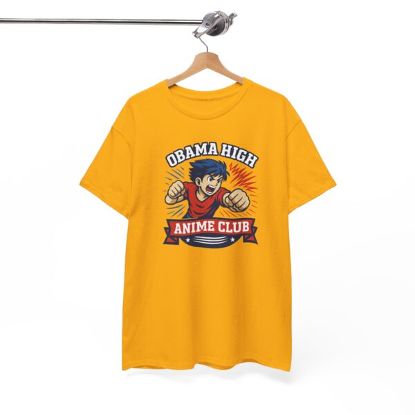 Obama High Anime Club Unisex Heavy Cotton Tee (Boy Hero Version) - Image 3