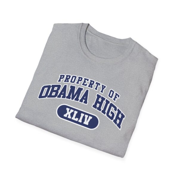 "Property of Obama High" Unisex Softstyle T-Shirt - Casual School Spirit Wear - Image 10