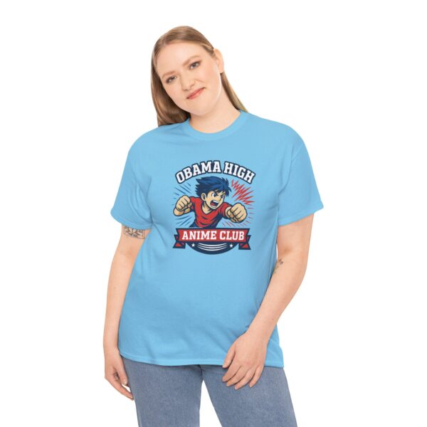Obama High Anime Club Unisex Heavy Cotton Tee (Boy Hero Version) - Image 33