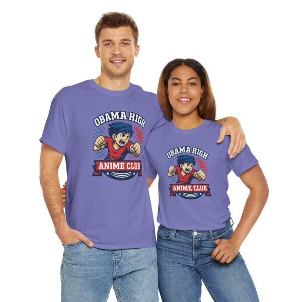 Obama High Anime Club Unisex Heavy Cotton Tee (Boy Hero Version) - Image 48