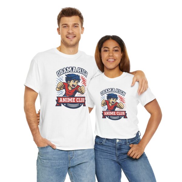 Obama High Anime Club Unisex Heavy Cotton Tee (Boy Hero Version) - Image 19