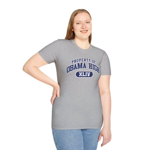 "Property of Obama High" Unisex Softstyle T-Shirt - Casual School Spirit Wear - Image 11